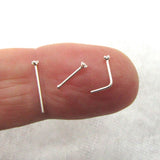 Dainty Super Tiny Teeny 1mm Diamond Gem Crystal Claw Set Straight Nose Stud You Bend L Bend Shape Bent Post Pin Jewelry 22 gauge 22G Pin Nostril - I Love My Piercings!