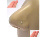 Dainty Gold Super Tiny Teeny 1mm Diamond Gem Crystal Claw Set Straight Nose Stud You Bend L Bend Shape Bent Post Pin Jewelry 22 gauge 22G Pin Nostril - I Love My Piercings!