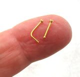 Dainty Gold Super Tiny Teeny 1mm Diamond Gem Crystal Claw Set Straight Nose Stud You Bend L Bend Shape Bent Post Pin Jewelry 22 gauge 22G Pin Nostril - I Love My Piercings!