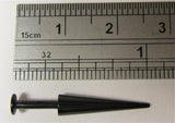 Black Titanium 17 mm Long Spike Barbell Stud Ring Lip Labret 14 gauge 14g