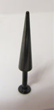 Black Titanium 17 mm Long Spike Barbell Stud Ring Lip Labret 14 gauge 14g