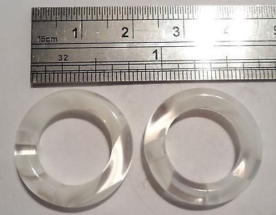 WHITE Marble Acrylic Seamless Segment Lobe Hoops Rings Plugs 6 gauge 6g - I Love My Piercings!