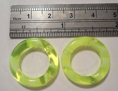 GREEN Marble Acrylic Seamless Segment Lobe Hoops Rings Plugs 6 gauge 6g - I Love My Piercings!
