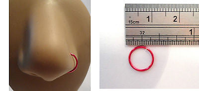 Enamel Non Tarnish Nose Piercing Hoop Ring Jewelry 20 gauge 20g Magenta - I Love My Piercings!
