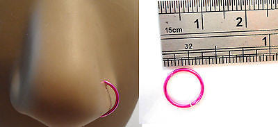 Enamel Non Tarnish Nose Piercing Hoop Ring Jewelry 20 gauge 20g Fushia - I Love My Piercings!