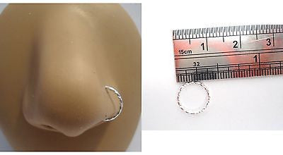 Twisted Silver Titanium Seamless Nose Hoop Ring 18 gauge 18g 9mm Diameter - I Love My Piercings!
