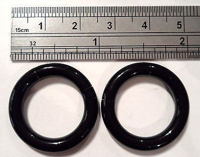 BLACK Acrylic Seamless Segment Stretched Lobe Hoops Rings Plugs 6 gauge 6g - I Love My Piercings!