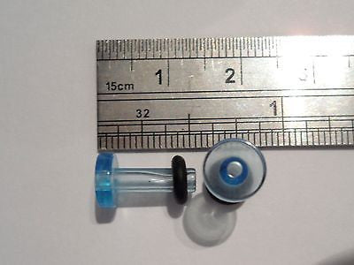 Pair LIGHT BLUE SINGLE FLARE Acrylic Tunnels 8 gauge - I Love My Piercings!