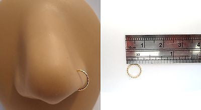 Twisted Gold Titanium Small Seamless Nose Hoop Ring 20 gauge 20g 6mm Diameter - I Love My Piercings!