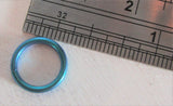 Aqua Turquoise Niobium Seamless Continuous Nose Nostril Hoop Ring 16 gauge 16g