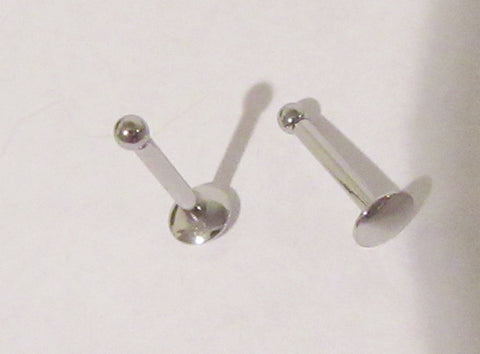Surgical Steel Tiny 2 mm Balls Flat Back Post Studs Internally Threaded 16 gauge
