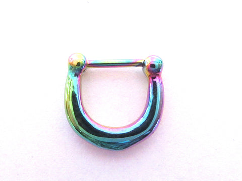 Daith Jewelry for Migraines Oil Slick Titanium Weight Hoop 16g 9 mm diameter - I Love My Piercings!
