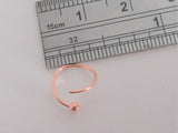 18k Rose Gold Fancy Ball Nose Jewelry Hoop Ring Small 9mm Diameter 22 gauge 22g