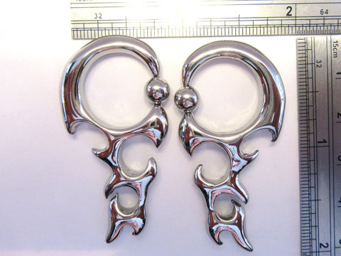 Stainless Surgical Steel Dangle Hoop Earrings 6 gauge 6g - I Love My Piercings!