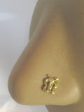 18k Gold Plated Open Butterfly Nose Bent L Shape Stud Pin Post 20 gauge 20g