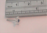 Surgical Steel Clear Blue Crystal Loaded Flower Ball End Nose Bone Stud 20 gauge