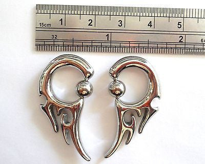 2 pieces Surgical Steel Captive Tribal Earrings 8 gauge 8g - I Love My Piercings!
