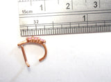 18K Rose Gold Plated L Shape Nose Ring Hoop Triple Pink CZ Crystals 18 gauge 18g - I Love My Piercings!