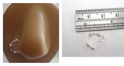 Sterling Silver Fancy Notched Nose Hoop Ring 20 gauge 20g 9mm Diameter - I Love My Piercings!