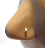 Surgical Steel 2mm Small Opal Ball Nose Screw Curl Cork Post Stud Ring 20 gauge