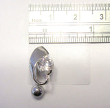 Surgical Steel VCH Jewelry Hood Cover Clear Crystal Jewelry Curved Barbell 14 gauge 14g