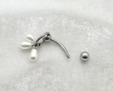 14G Pearl Teardrop VCH Jewelry Clit Hood Ring
