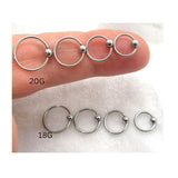 20G 18G Nose Hoop Nose Ring Nostril Hoop Ring 20 gauge 18 gauge Bead Attached 10mm 9mm 8mm 7mm Nose Ring - I Love My Piercings!