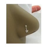 22G Star Sterling Silver L Shape Nose Stud Ring Nose Earrings 22 gauge 22G Nose Jewelry Pin Nostril Nose Studs - I Love My Piercings!