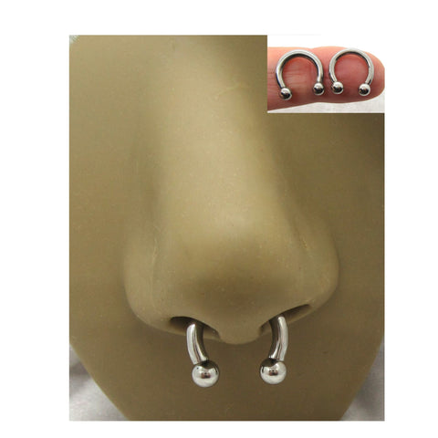 10G 12G Septum Ring Silver Septum Jewelry Septum Rings Horseshoe Ring 10mm Diameter Septum Ring