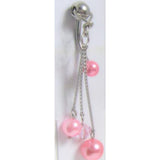 Clitoral Clitorial Clit Hood Bar VCH Vertical Pink Pearl Dangle VCH Vertical Ring 14 Gauge 14g Intimate Jewelry - I Love My Piercings!