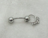 14G Beaded Crystal VCH Jewelry Clit Hood Ring