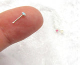 Nose Bones 22G Sterling Silver Ball End Nose Stud Ring Nose Studs Earrings 22 gauge 2mm Blue Pink White Opal Nose Studs - I Love My Piercings!