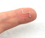 22G Nose Stud L Shape Bent Post Nose Ring Pin 22 gauge 22G Nose Jewelry Silver Nose Stud - I Love My Piercings!