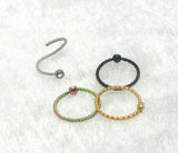 20G Nose Ring Nose Hoop Diamond Solitaire Black Gold Silver Nose Ring 8mm Diameter