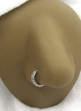 Diamond Clear Crystal Nose Jewelry Nose Ring Hoop 20g 20 gauge Gem Nose Ring Nose Hoop 8mm Diameter Nostril Nose Stud - I Love My Piercings!
