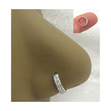 Diamond Clear Crystal Nose Jewelry Nose Ring Hoop 20g 20 gauge Gem Nose Ring Nose Hoop 8mm Diameter Nostril Nose Stud - I Love My Piercings!