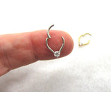 16G Gold Silver Septum Ring Hoop 8mm Diameter Solitaire 16g Crystal Septum ring