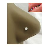 22G Opal White Pink Blue Green Nose Stud L Shape Nose Ring Jewelry Pin Earring 22 Gauge - I Love My Piercings!