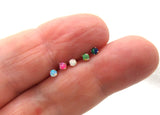 22G Opal White Pink Blue Green Nose Stud L Shape Nose Ring Jewelry Pin Earring 22 Gauge - I Love My Piercings!