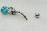 14G Turquoise Bead VCH Jewelry Clit Hood Ring