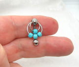 14G Turquoise Bead VCH Jewelry Clit Hood Ring