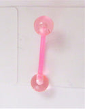 Pink Bioplast Surgical Plastic Flexible VCH Jewelry Clit Metal Sensitive Hood Bar 14g