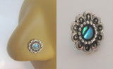 Sterling Silver Abalone Shell Flower Nose Bent L Shape Stud Pin Post 20 gauge - I Love My Piercings!