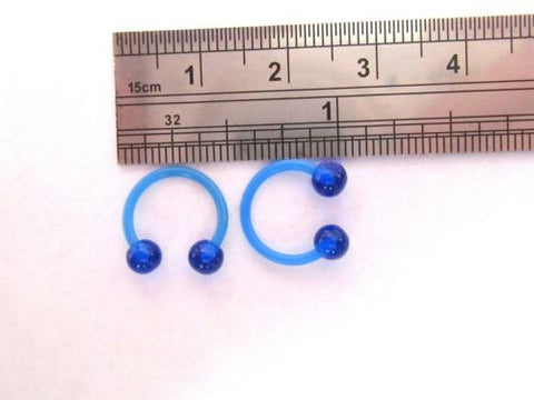 Blue No Metal Allergy Sensitive Retainers Horseshoes Hoops Balls 16 gauge 16g - I Love My Piercings!