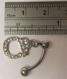 Clear Crystal Gem Handcuff Dangle Vertical Clitoral Hood VCH Clit Ring 16 gauge - I Love My Piercings!