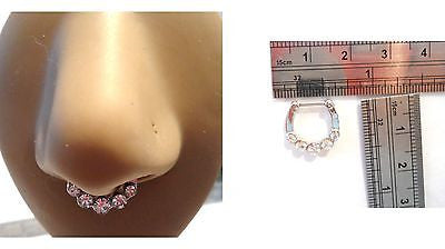 Crystal Surgical Steel Septum Ornate Tribal Hoop Barbell Jewelry 16 gauge 16g - I Love My Piercings!