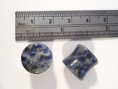 New Pair Stone Organic BLUE LAPIS Ear Plugs 1/2 Inch - I Love My Piercings!