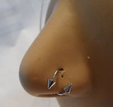 Twisted Spikes Surgical Stainless Steel Nose Hoop Ring 20 gauge 20g 6mm diameter - I Love My Piercings!