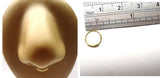 18k Gold Plated Septum Bar Hoop Ring Jewelry Thinner 20 gauge 20g 8 mm Diameter - I Love My Piercings!