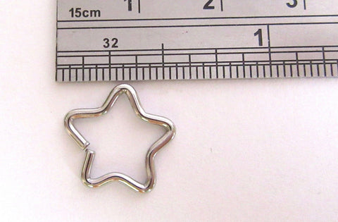 Surgical Steel Star Seamless Cartilage Daith Tragus Helix Hoop Ring 16 gauge 16g - I Love My Piercings!